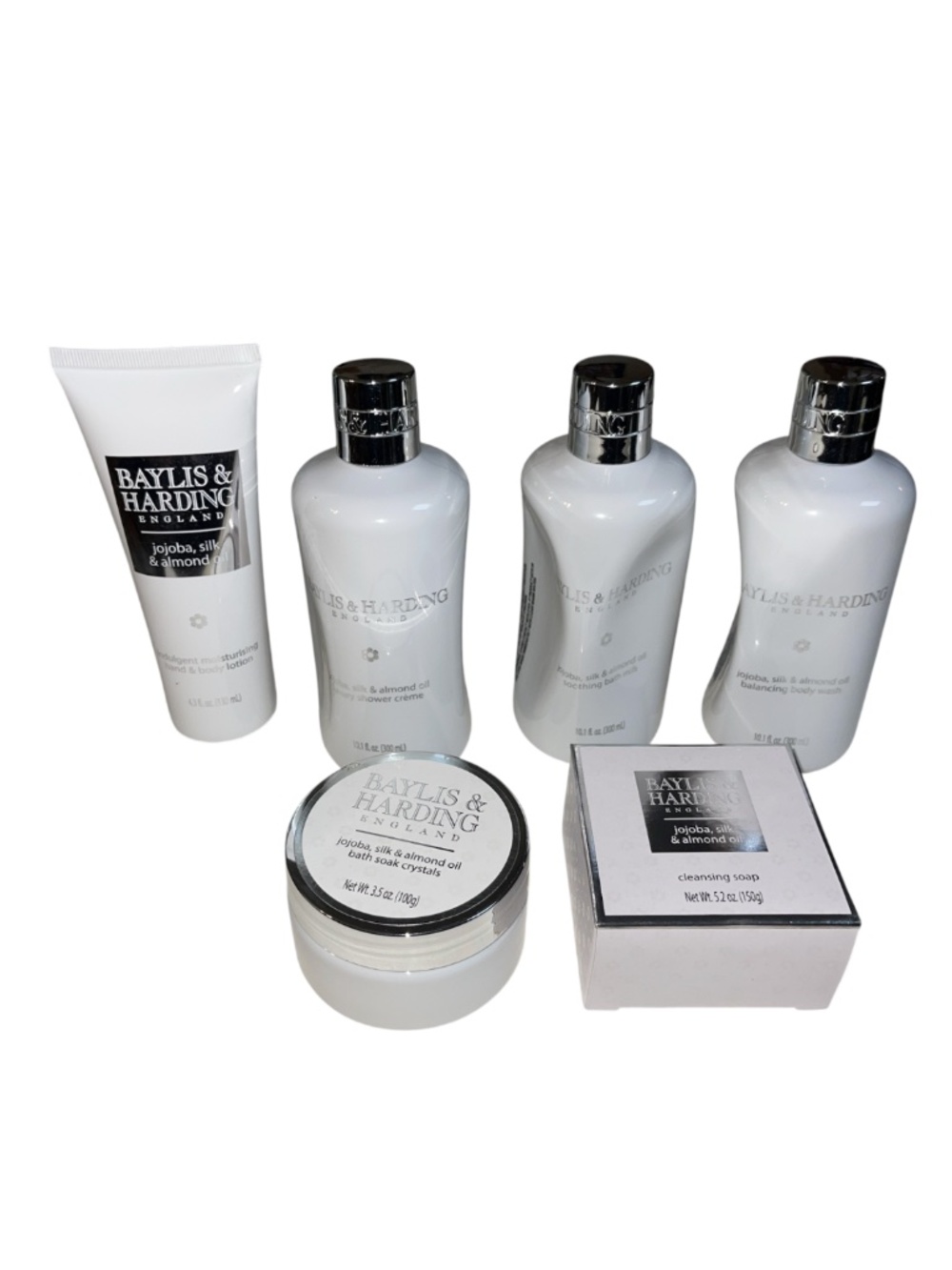 Baylis & Harding Bath Set Lot Jojoba Silk Almond Oil Body Wash Lotion Soap + New